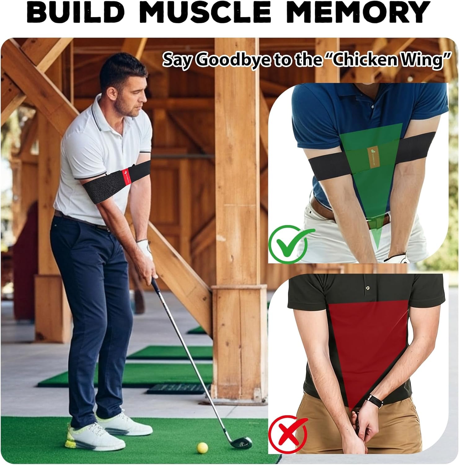 Adjustable Golf Swing Arm Band – Fix Chicken Wing