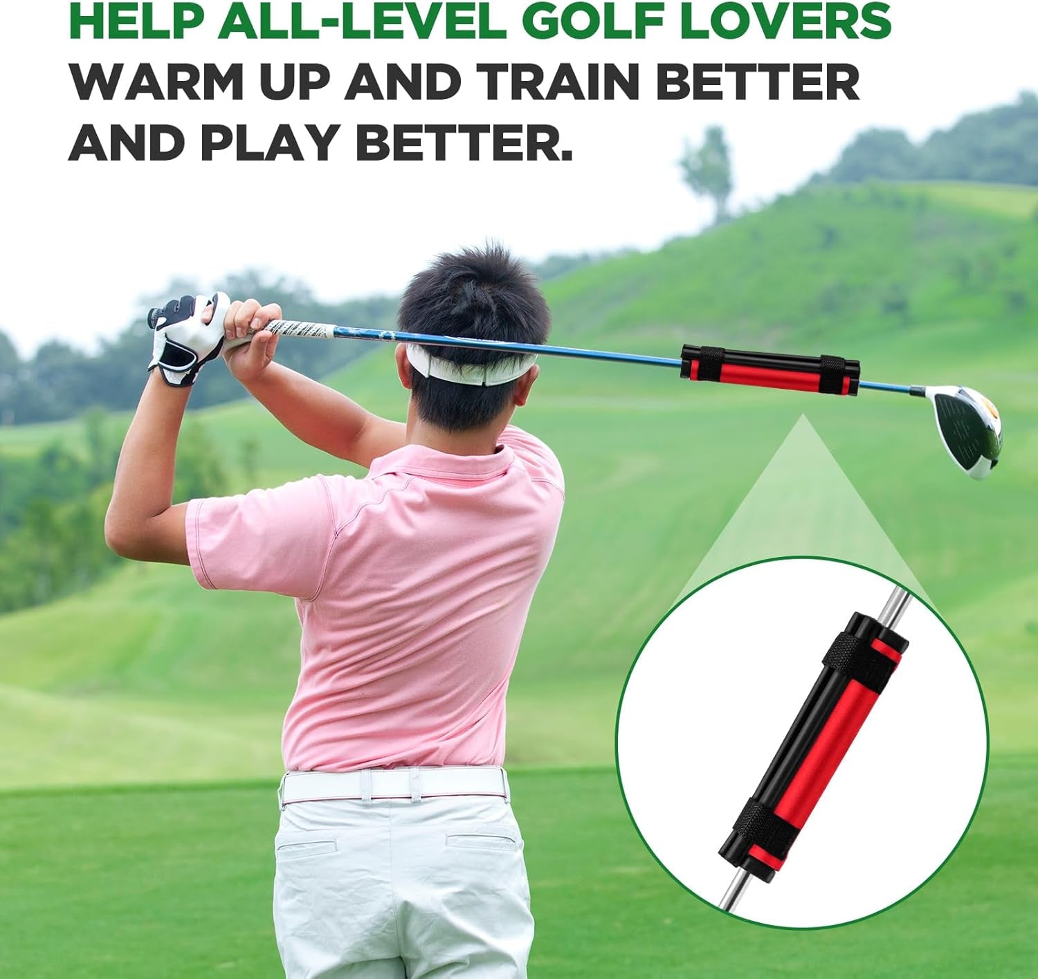 Golf Swing Weight Trainer Set with Weighted Rings