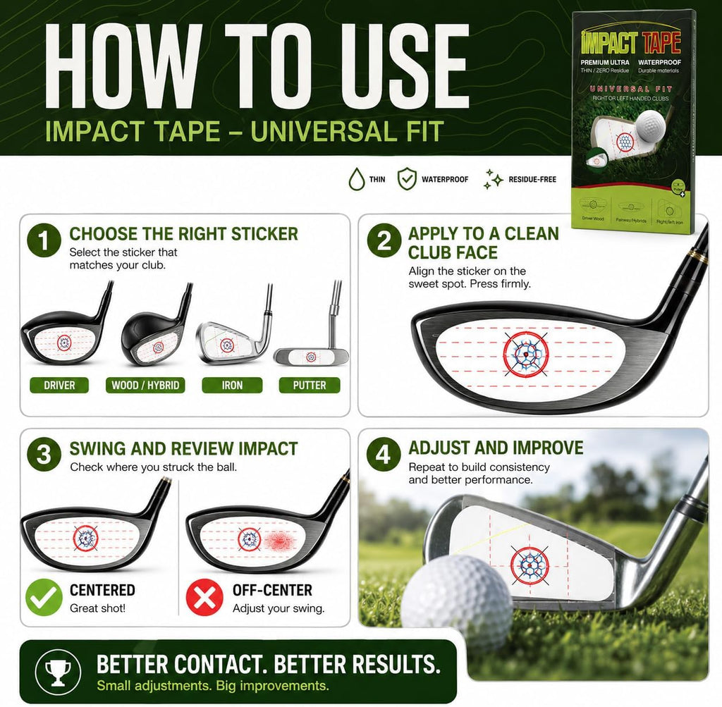 Golf Impact Tape – 162 Golf Club Impact Stickers for Instant Swing Feedback
