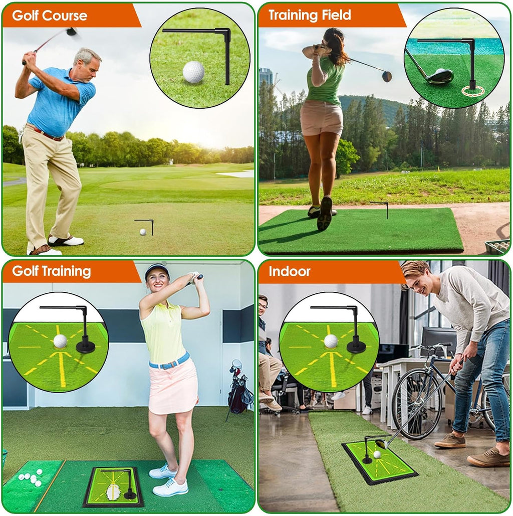 Golf Slice Corrector – Portable inside Approach Swing Trainer, Lightweight Practice Aid for Golfers of All Ages & Skill Levels - Reduce Slicing Topping (Right-Angle Design)
