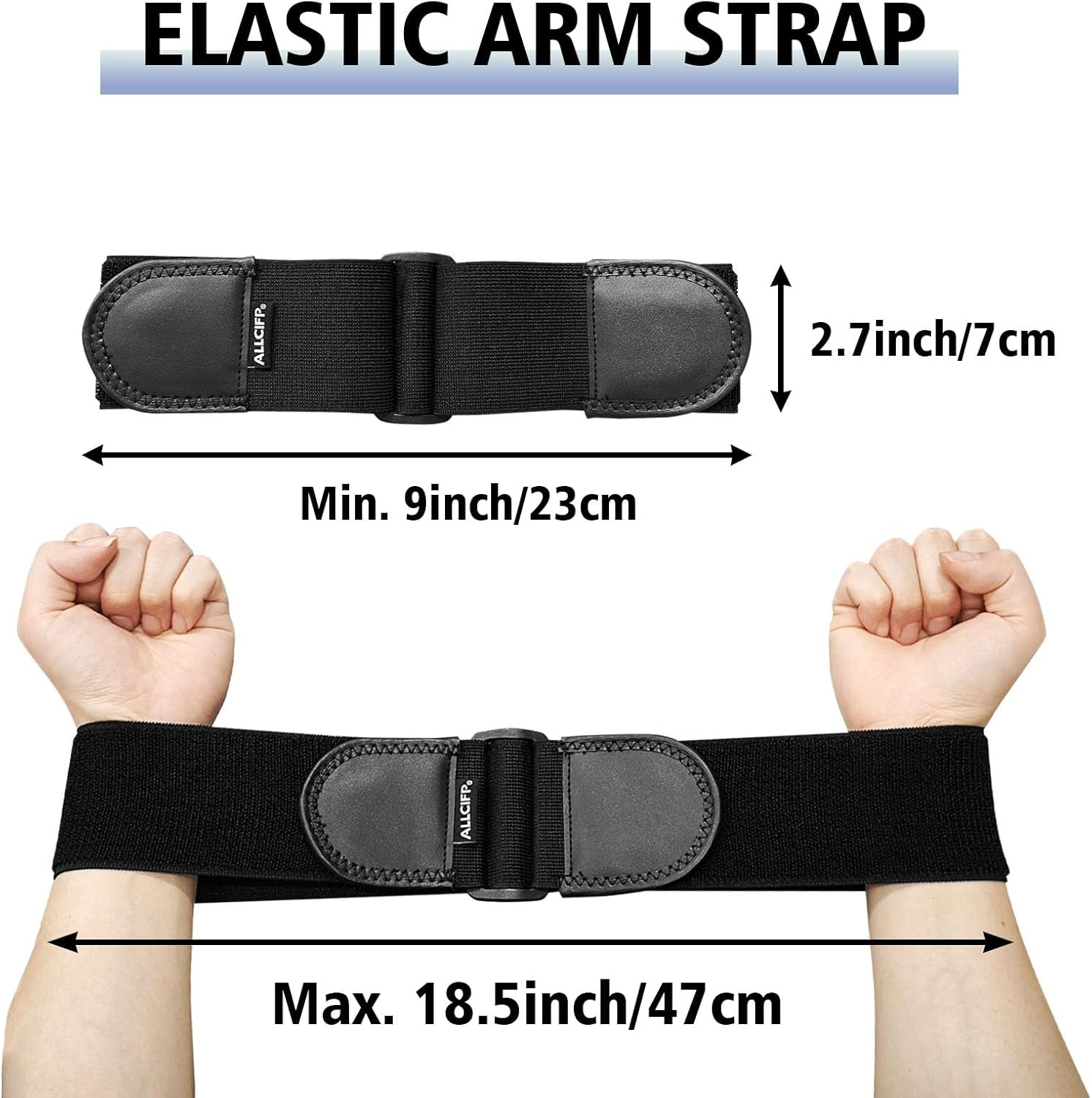 Adjustable Golf Swing Trainer, Swing Training Aid, Golf Swing Arm Band | Adjustable Length, PU Leather Heads, Extra Width