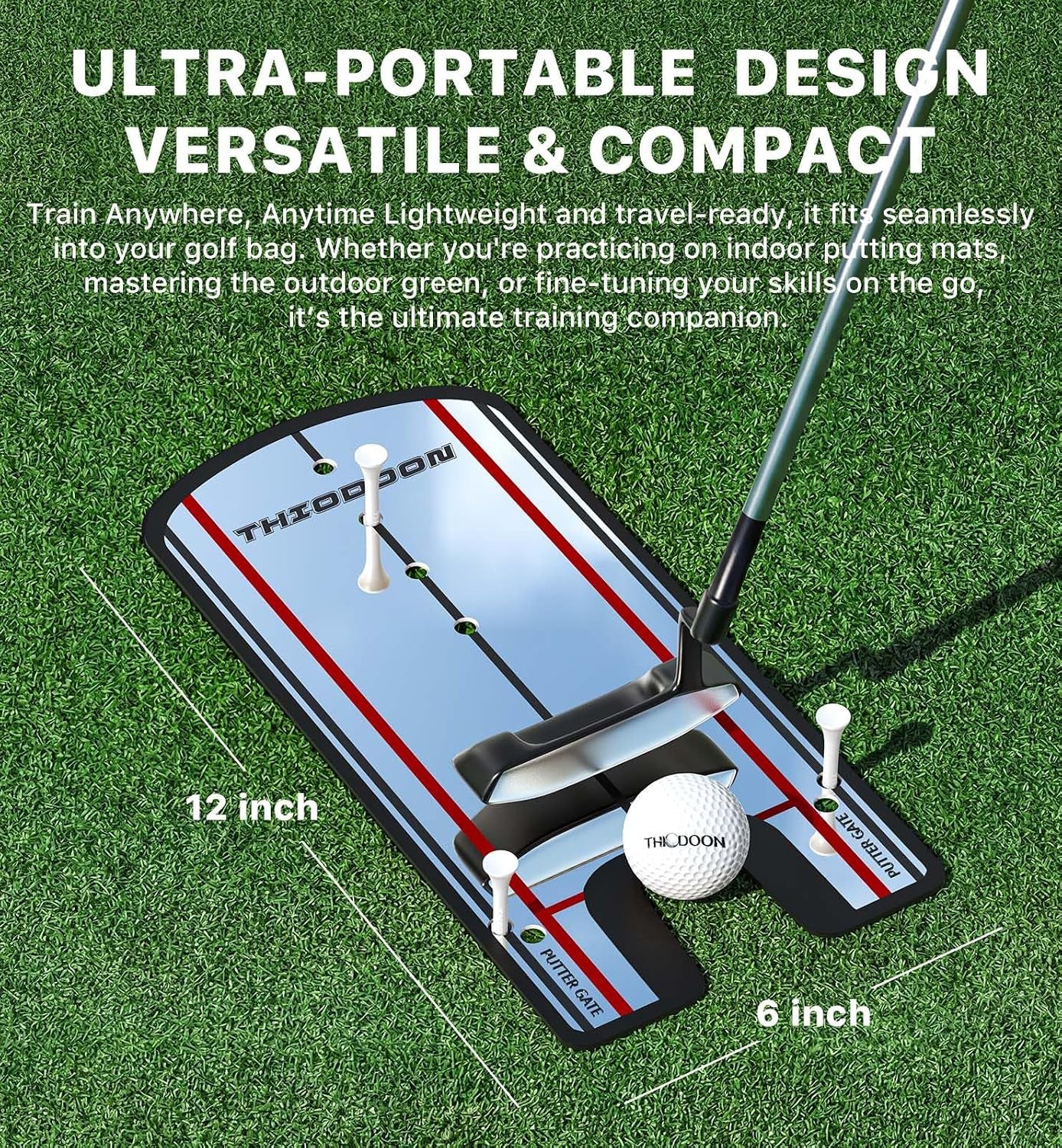 Golf Putting Alignment Mirror – Ultra-Thin Training Aid with Carry Bag
