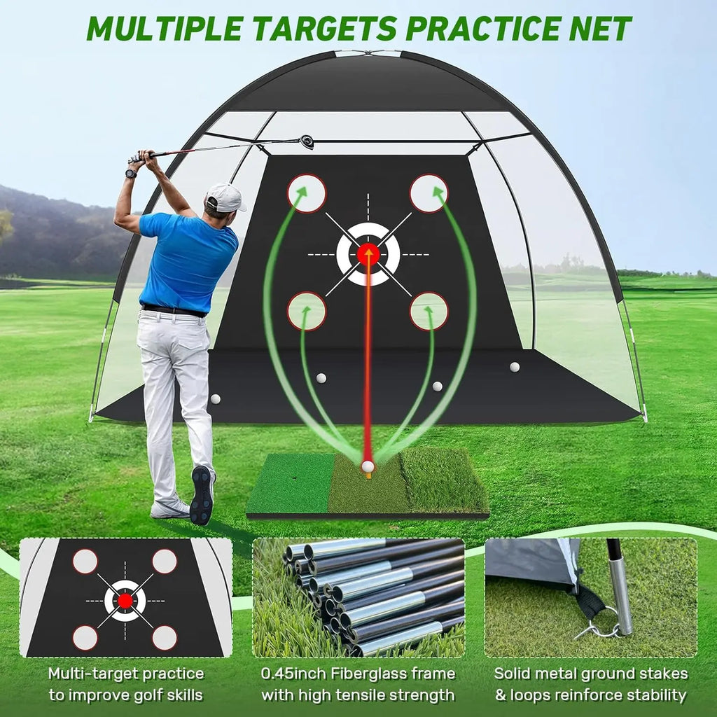 10x7 Golf Practice Net with Mat & Target System
