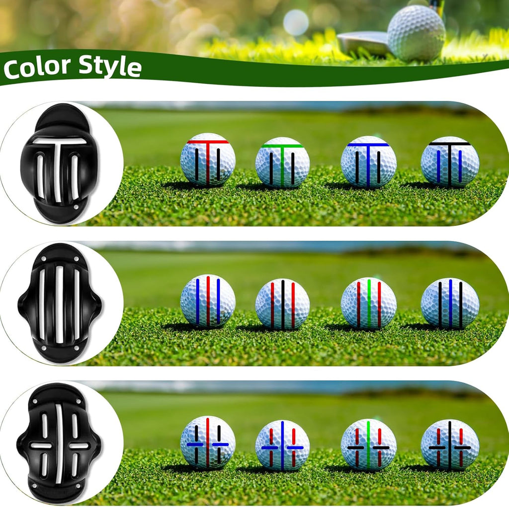 Golf Ball Alignment Marker Set with Stencils & Carry Case