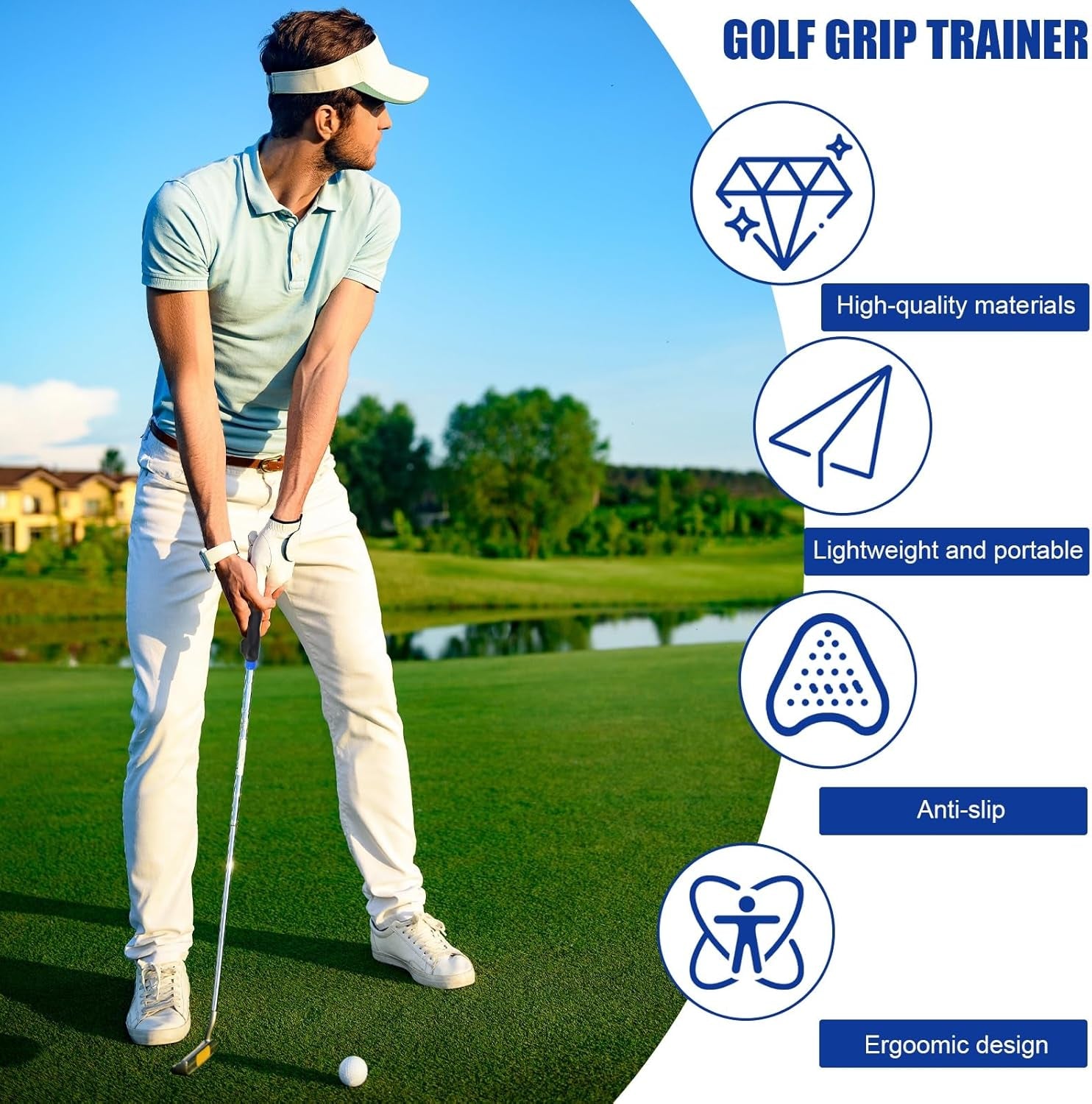 Right-Hand Golf Grip Trainer for Better Swing Consistency