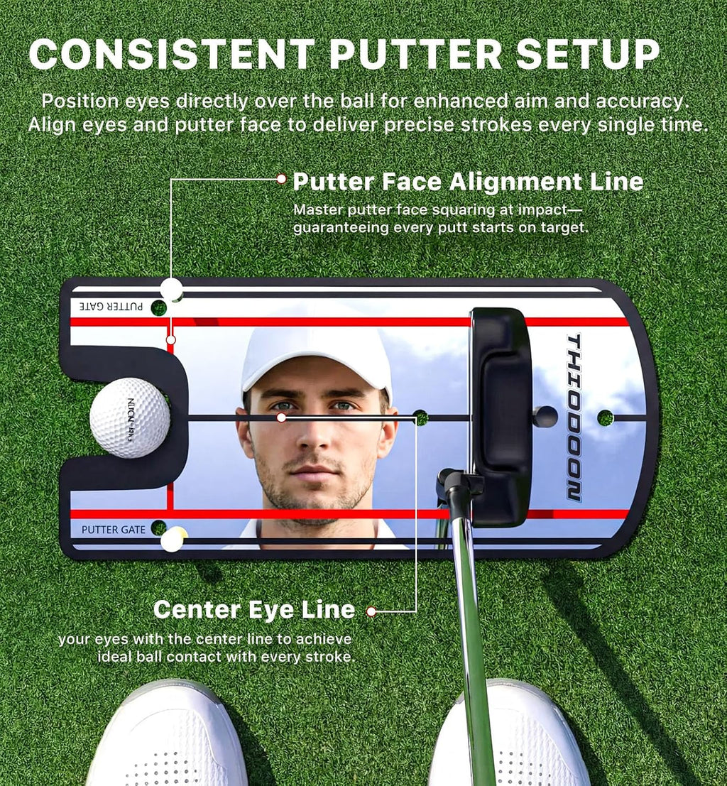 Golf Putting Alignment Mirror – Ultra-Thin Training Aid with Carry Bag