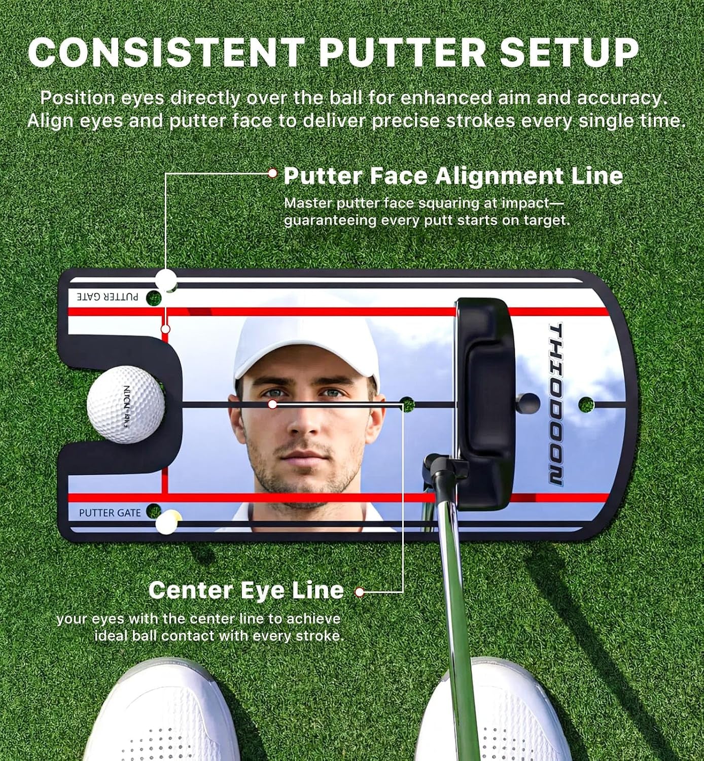 Golf Putting Alignment Mirror – Ultra-Thin Training Aid with Carry Bag