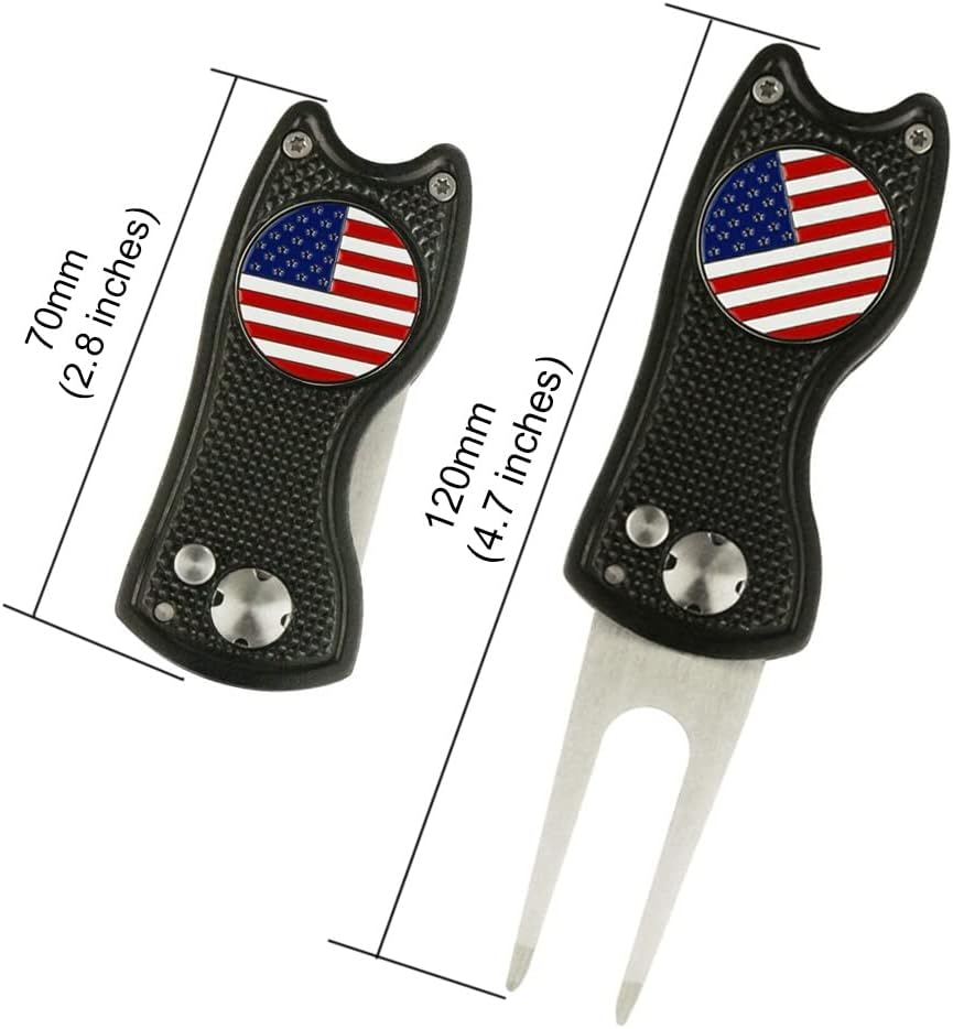 Foldable Golf Divot Tool with Magnetic Ball Marker – Premium Repair Tool