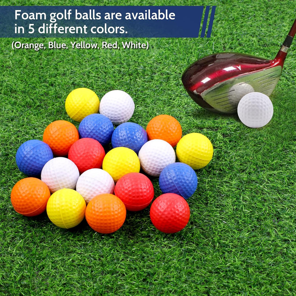 20 Pack Foam Golf Balls, 41Mm Practice Golf Balls, Realistic Feel and Long Lasting Limited Fligh Practice Golf Balls for Backyard, Soft Golf Balls for Indoor or Outdoor