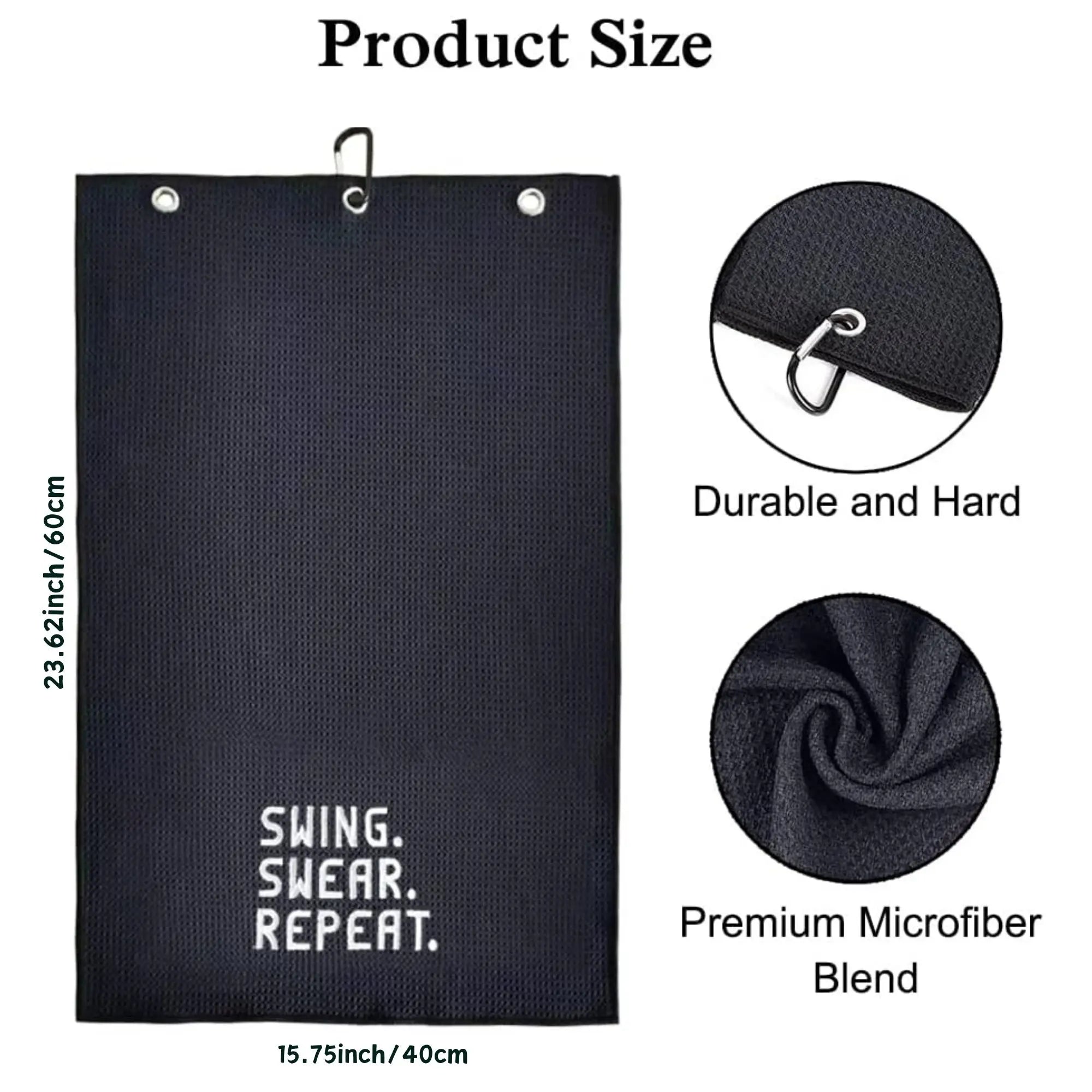 Golf Towel, Golf Accessories for Men & Women, Embroidered Funny Golf Towel, Easy to Clean and Carry Golf Towel, Outdoor Sports Towel, Golf Game Equipment, Golf Gifts, Golf Pack