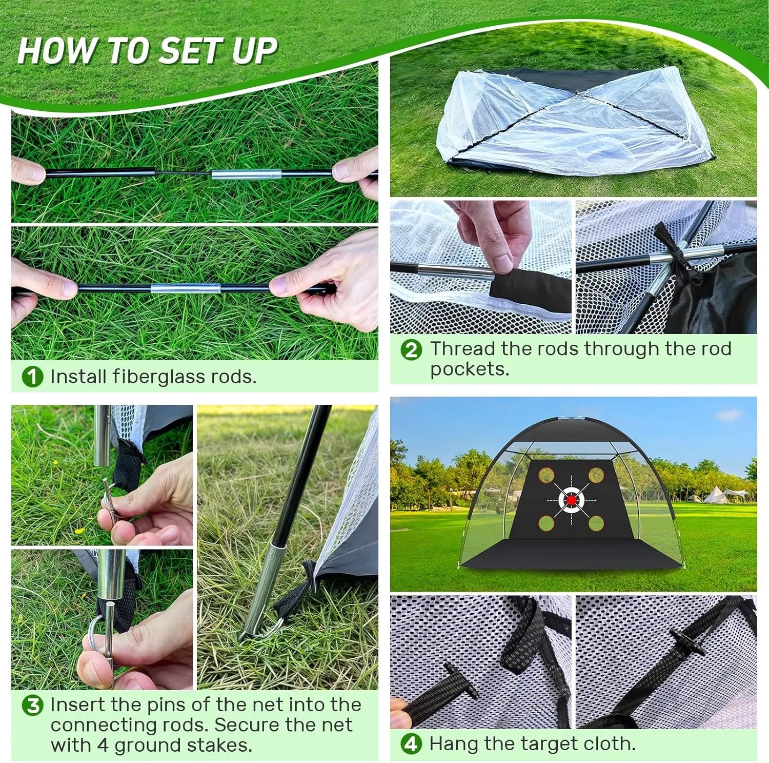 10x7 Golf Practice Net with Mat & Target System