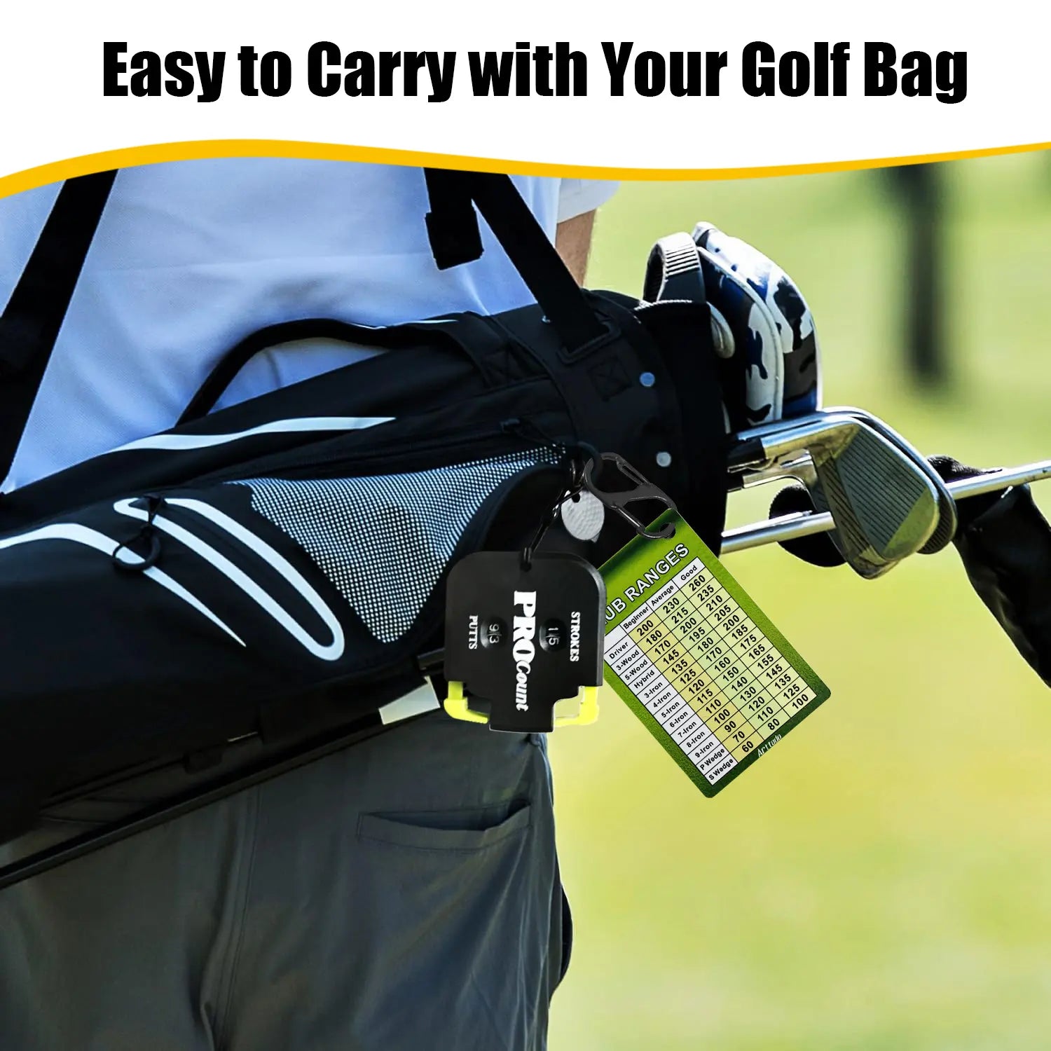 Golf Club Distance Chart & Stroke Counter Set