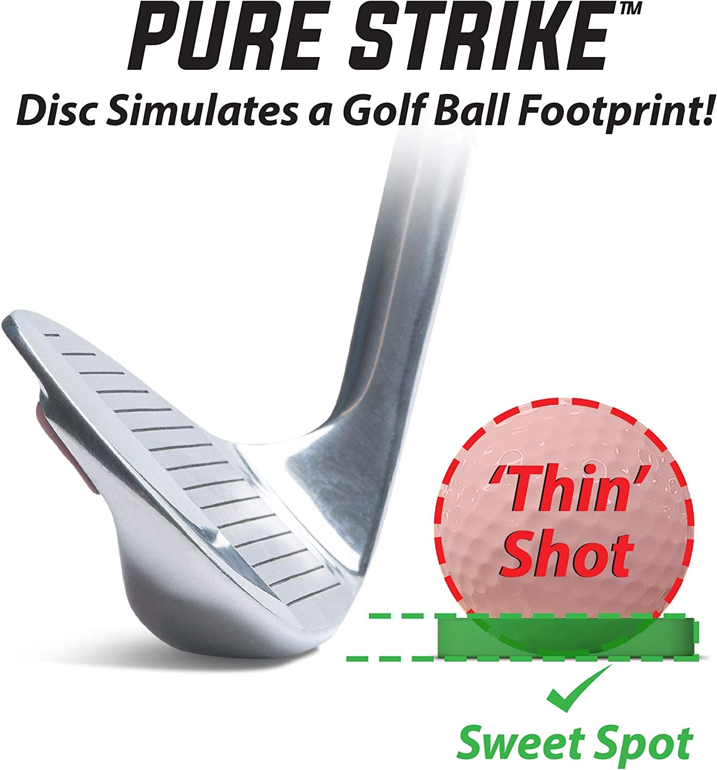 Pure Strike Golf Training Discs 24 Pack | Golf Swing Trainer and Ball Striking Training Aid for Contact, Compression and Swing Path Practice | Indoor and Outdoor Golf Practice Equipment
