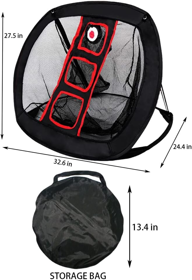 Pop-Up Golf Chipping Net – 3 Target Indoor & Outdoor Practice Net