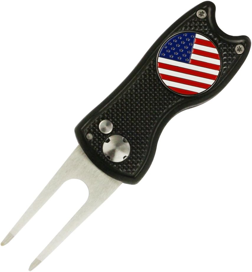Foldable Golf Divot Tool with Magnetic Ball Marker – Premium Repair Tool