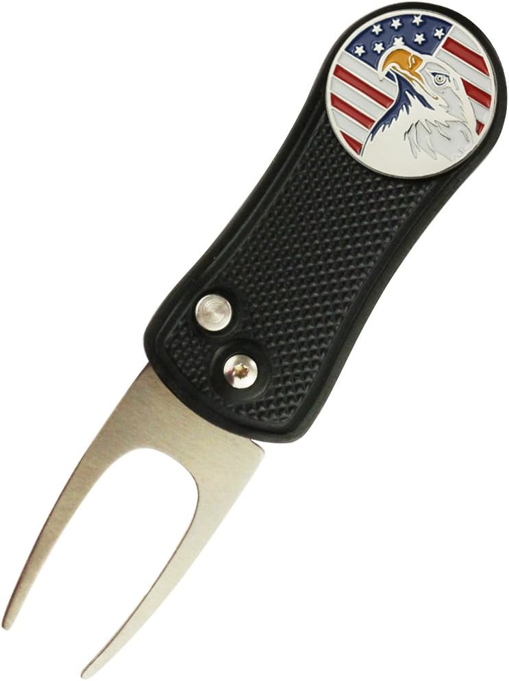Foldable Golf Divot Tool with Magnetic Ball Marker – Premium Repair Tool
