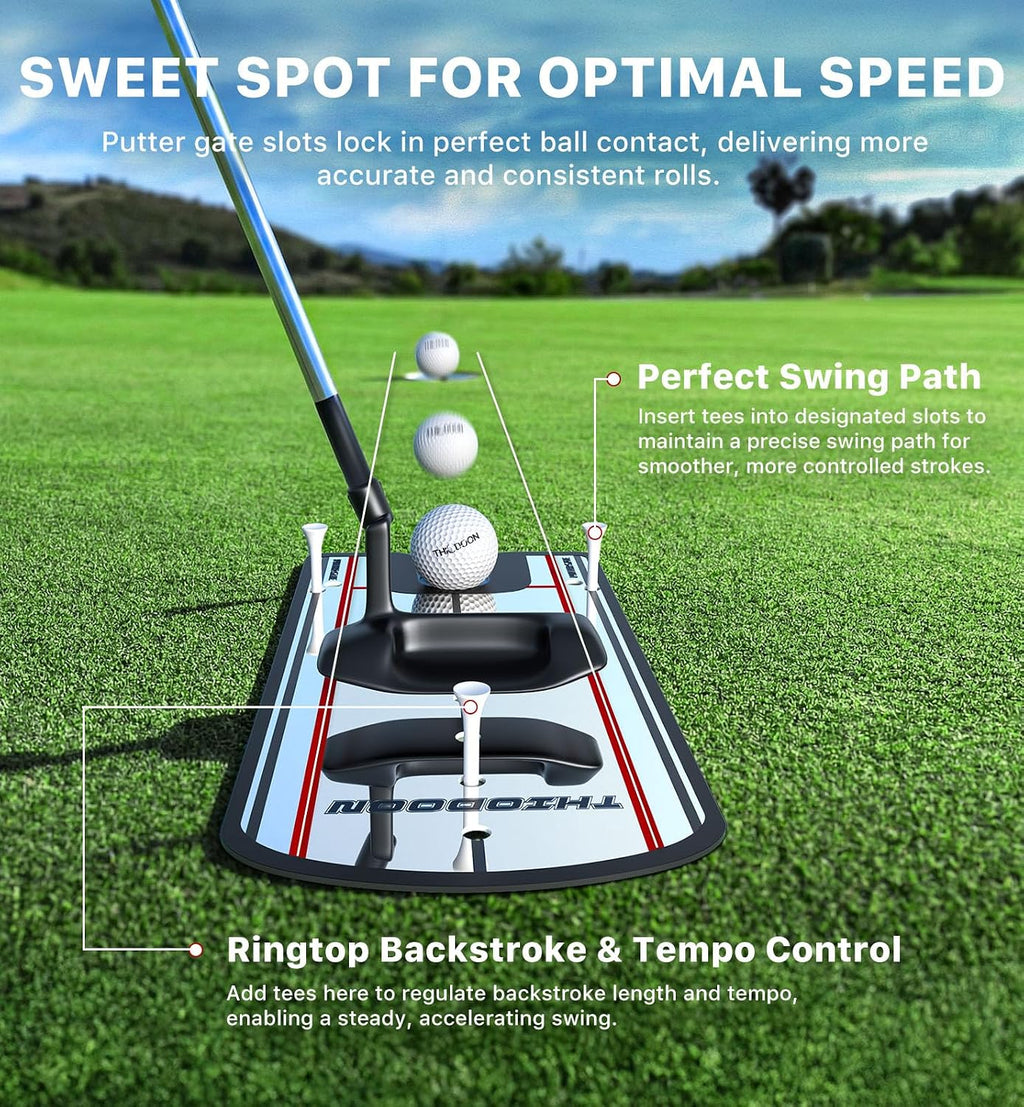 Golf Putting Alignment Mirror – Ultra-Thin Training Aid with Carry Bag