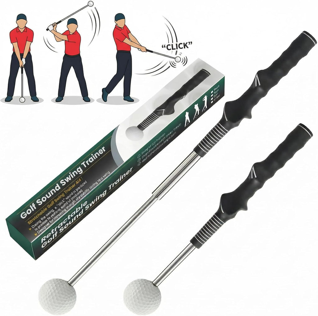 Retractable Golf Swing Trainer with Click Feedback