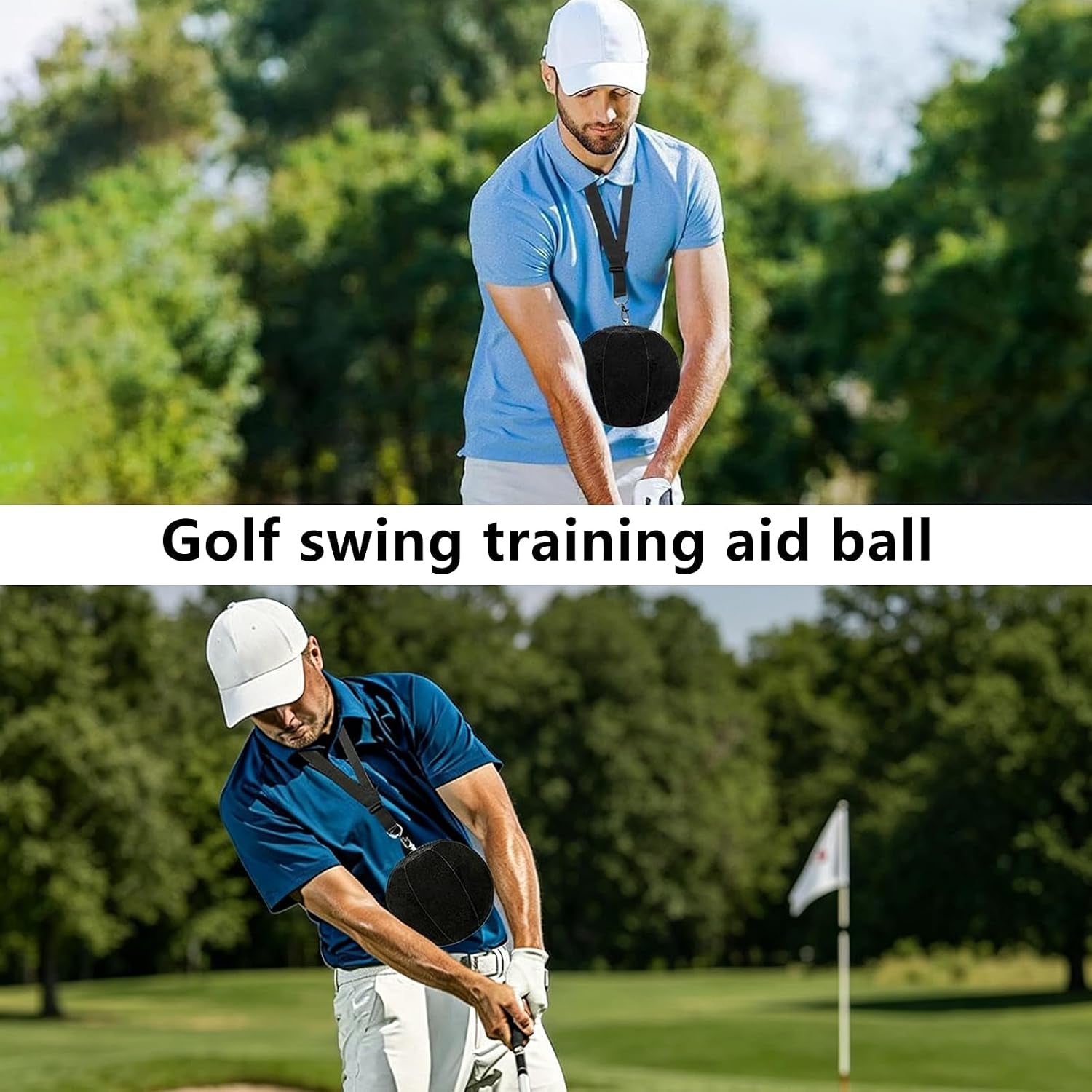Golf Training Aid Set with Swing Smart Ball & Wrist Support, Inflatable Golf Swing Trainer for Posture Correction, Straight Arm & Chicken Wing Fix, Golf Practice Equipment for Beginners