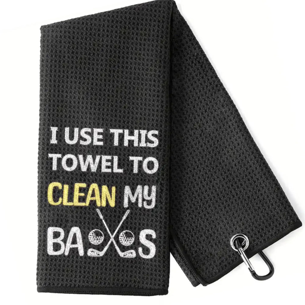Golf Towel, Golf Accessories for Men & Women, Embroidered Funny Golf Towel, Easy to Clean and Carry Golf Towel, Outdoor Sports Towel, Golf Game Equipment, Golf Gifts, Golf Pack