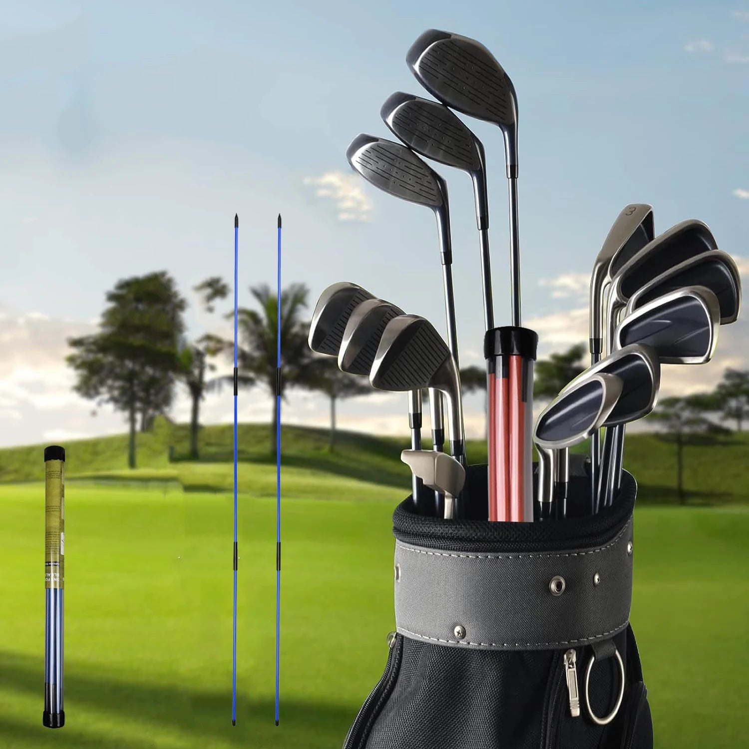 Collapsible Golf Alignment Sticks – 2 Pack Swing Trainer