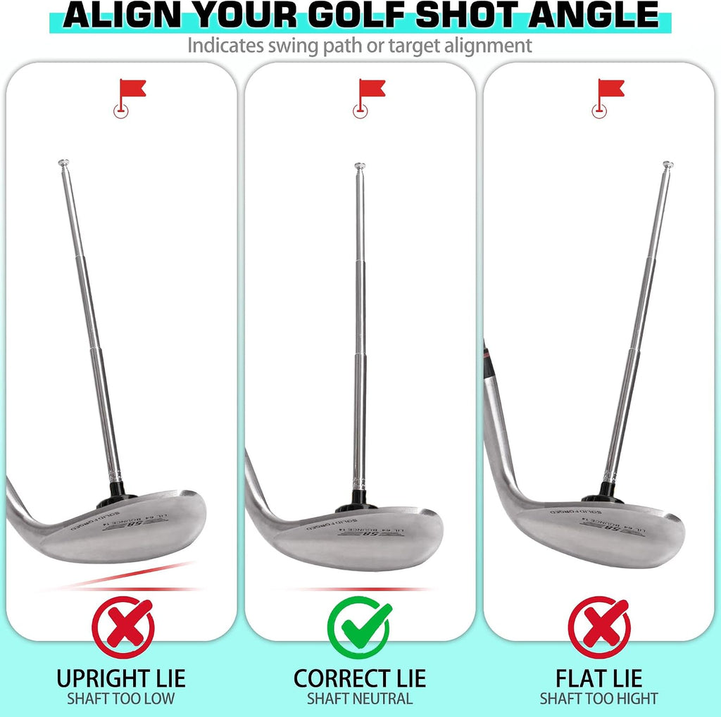 Golf Alignment Rods, Golf Alignment Stick Corrector Lie Angle Tool, Golf Swing Training Aids Aiming Stick - Golf Club Face Aim, Visualize and Align Your Golf Shot