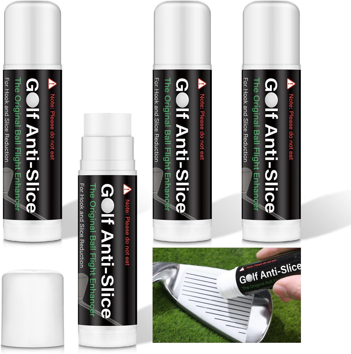 4 Pack Golf Anti-Slice Compound – Club Face Wax for Straighter Shots & Improved Accuracy
