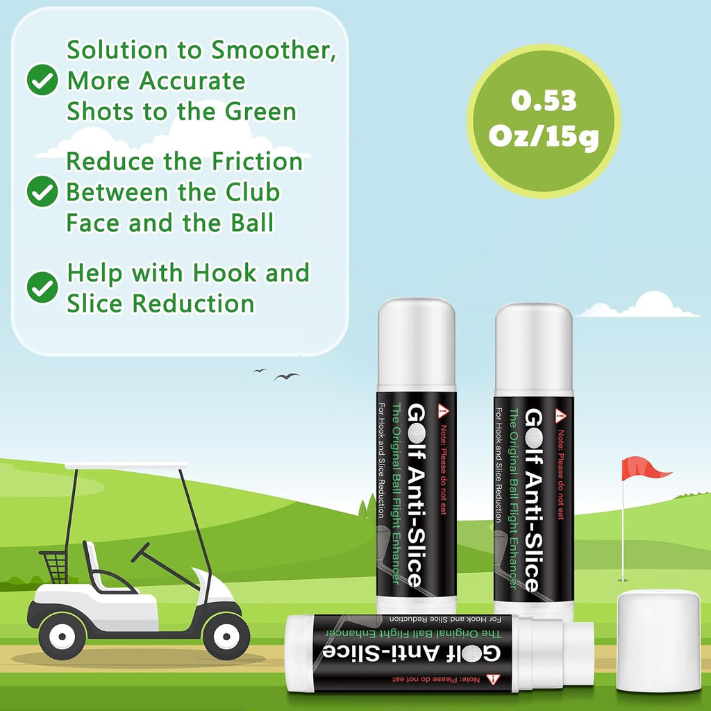 4 Pack Golf Anti-Slice Compound – Club Face Wax for Straighter Shots & Improved Accuracy