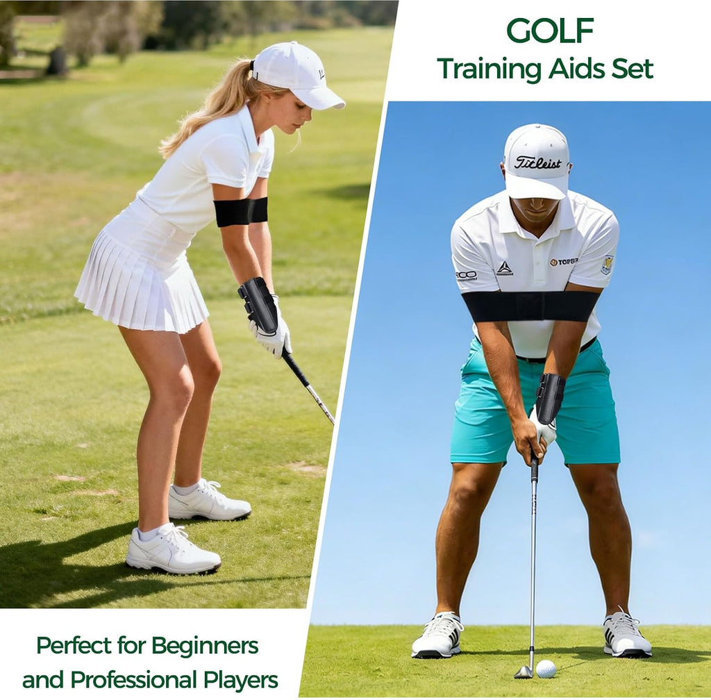 Golf Swing Training Aid Set – Wrist Trainer & Arm Band for Better Swing Mechanics