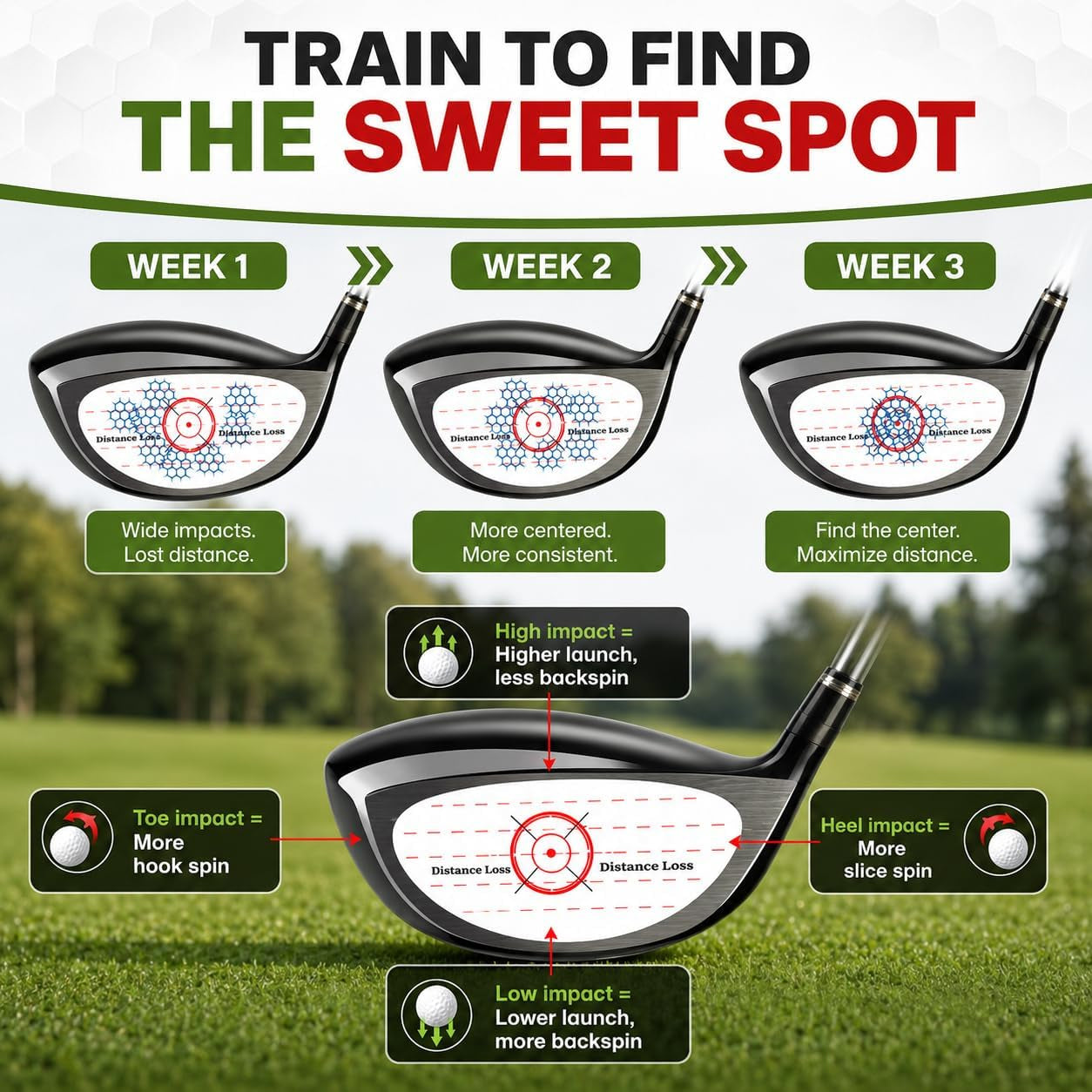 Golf Impact Tape – 162 Golf Club Impact Stickers for Instant Swing Feedback