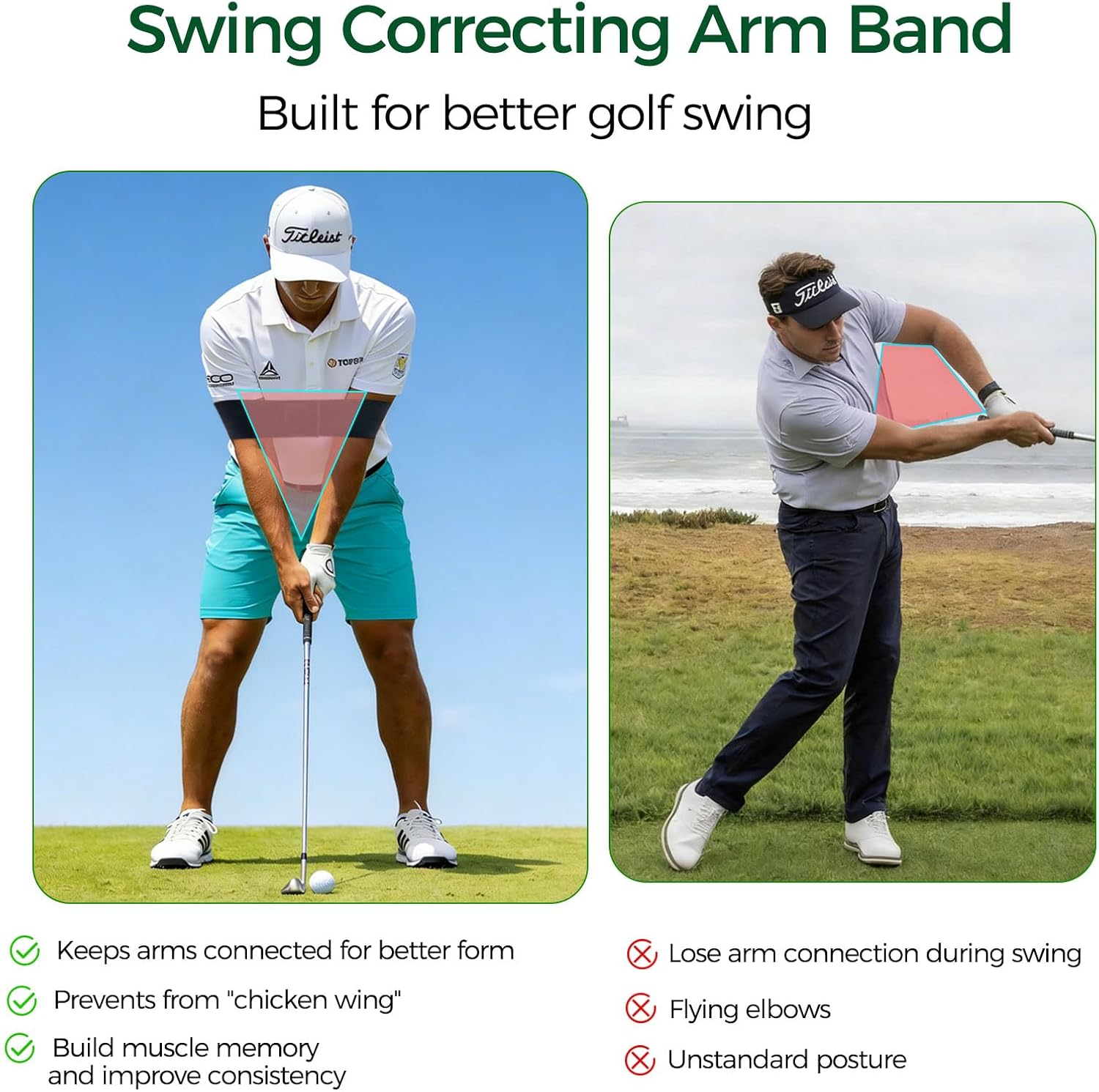 Golf Swing Training Aid Set – Wrist Trainer & Arm Band for Better Swing Mechanics