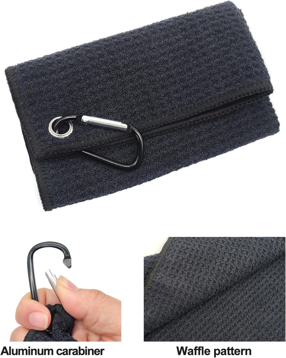 Premium Microfiber Golf Towel with Carabiner Clip – Waffle Cleaning Towel
