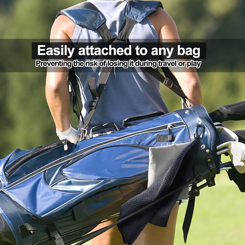 Premium Microfiber Golf Towel with Carabiner Clip – Waffle Cleaning Towel