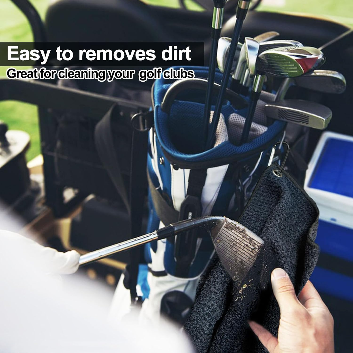Premium Microfiber Golf Towel with Carabiner Clip – Waffle Cleaning Towel