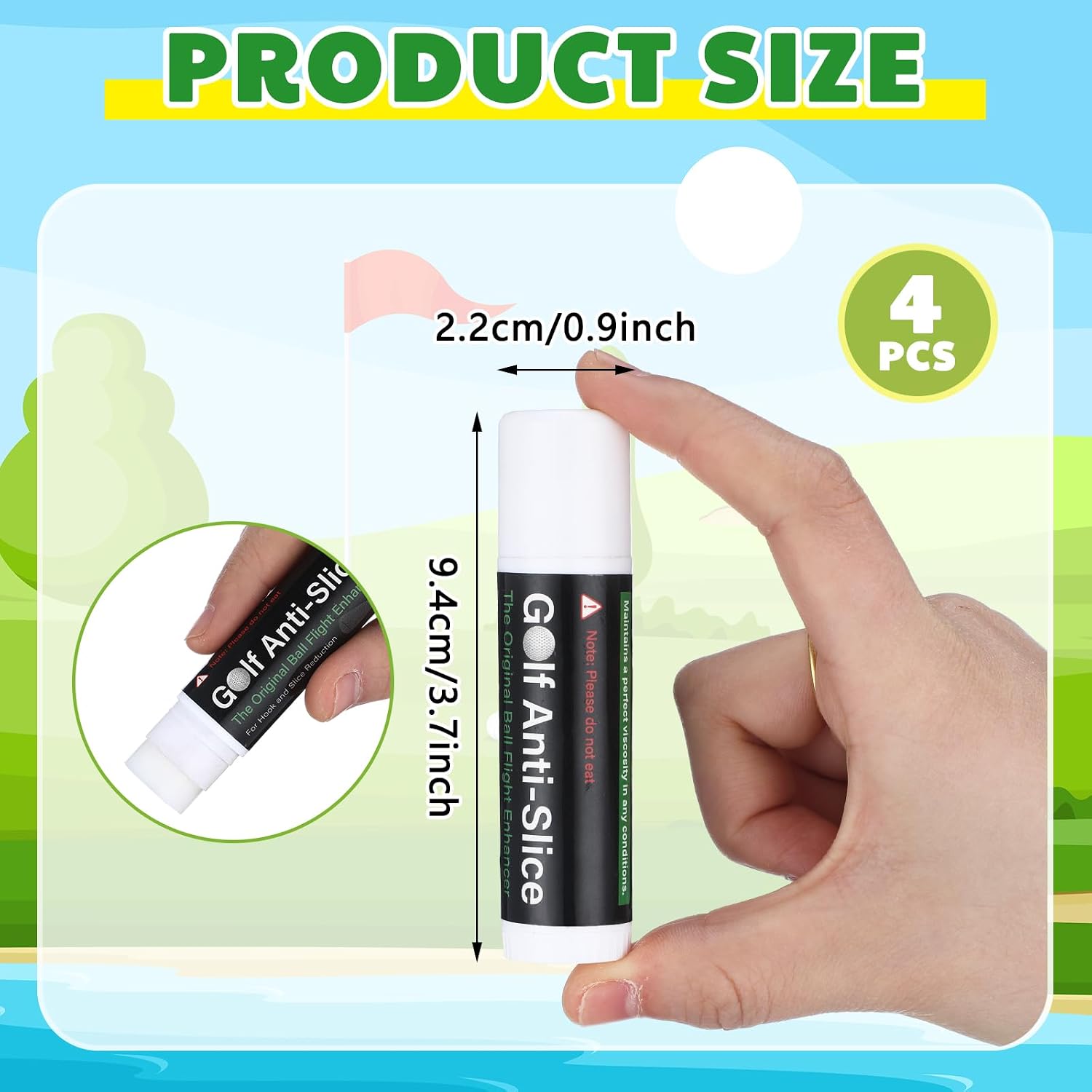 4 Pack Golf Anti-Slice Compound – Club Face Wax for Straighter Shots & Improved Accuracy