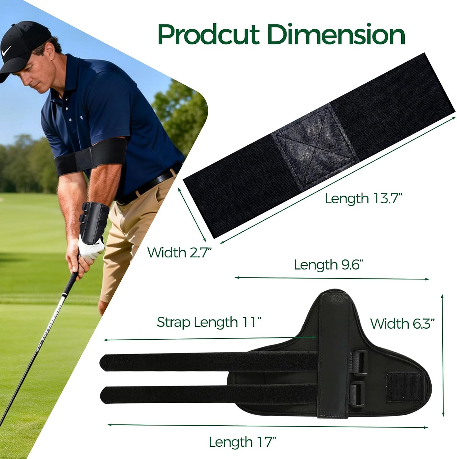 Golf Swing Training Aid Set – Wrist Trainer & Arm Band for Better Swing Mechanics