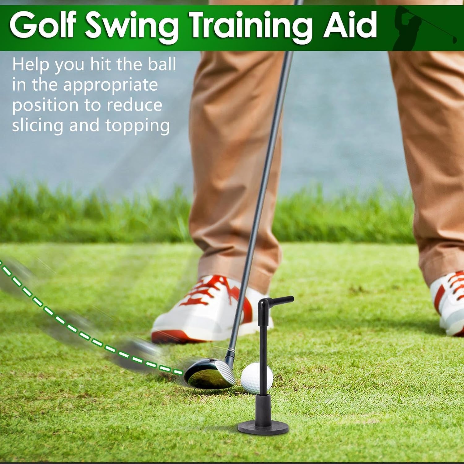 Golf Slice Corrector – Portable inside Approach Swing Trainer, Lightweight Practice Aid for Golfers of All Ages & Skill Levels - Reduce Slicing Topping (Right-Angle Design)