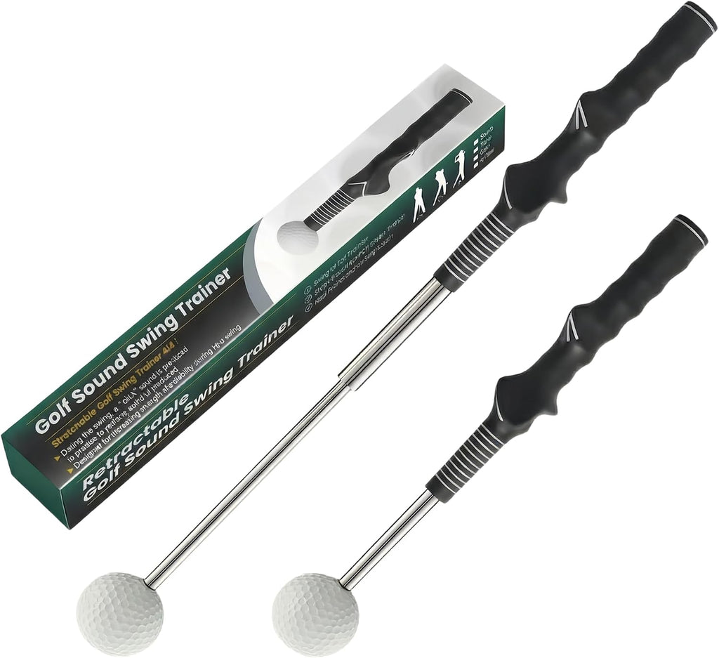 Retractable Golf Swing Trainer with Click Feedback