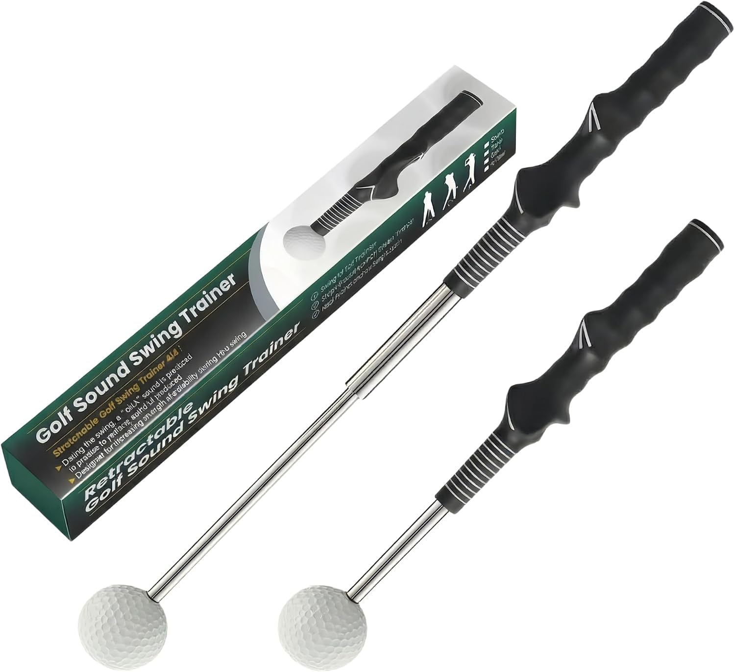 Retractable Golf Swing Trainer with Click Feedback