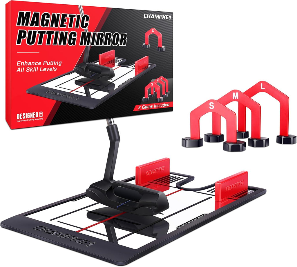 Magnetic Putting Mirror - Alignment Putting Aid for Golf - Professional Putting Thing with Golf Gates Ideal for Indoor and Outdoor Training