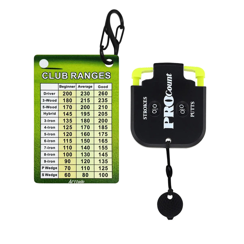 Golf Club Distance Chart & Stroke Counter Set