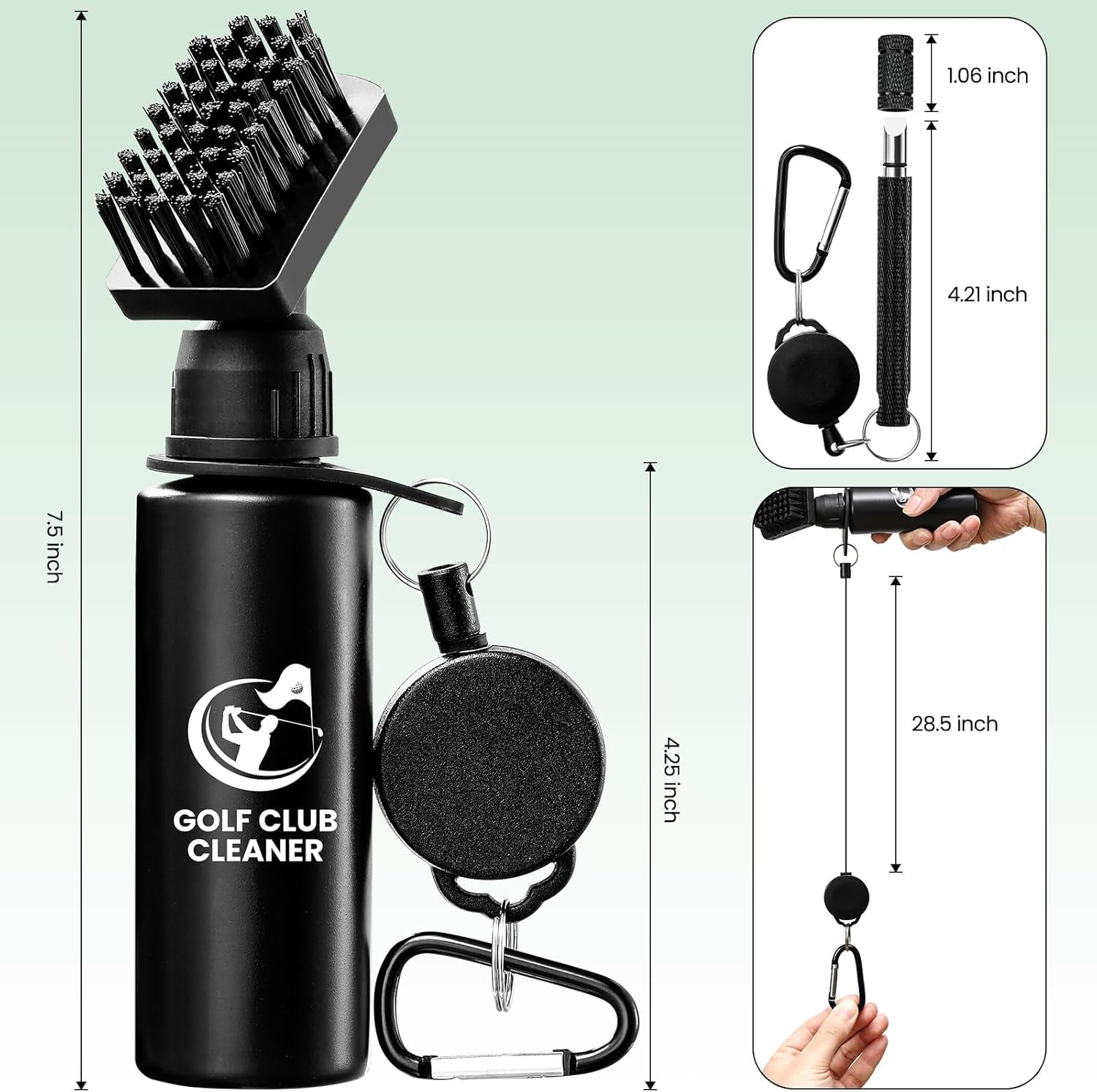 Golf Club Cleaning Kit with Groove Sharpener & Brush