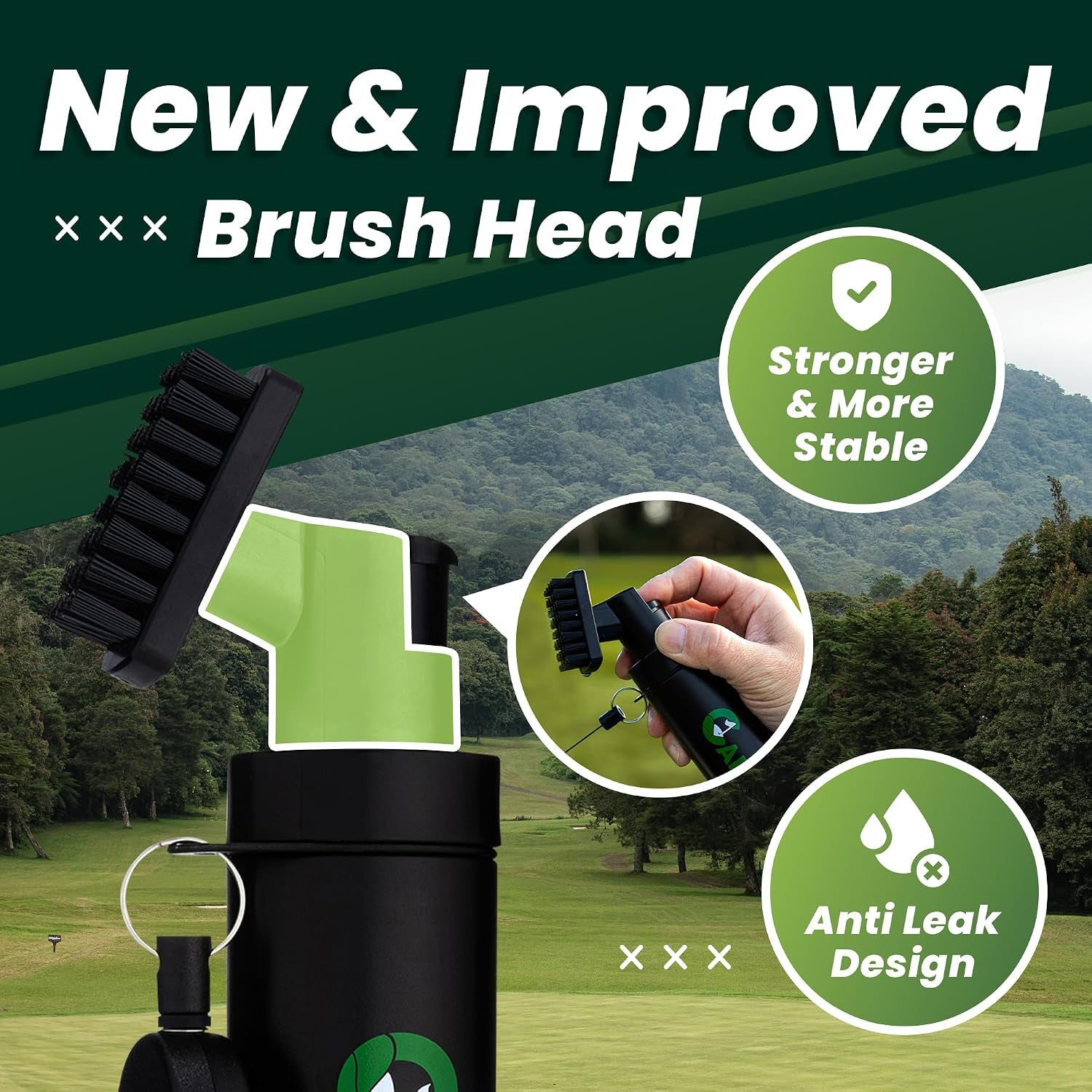 Golf Club Cleaning Brush with Water Spray & Groove Cleaner