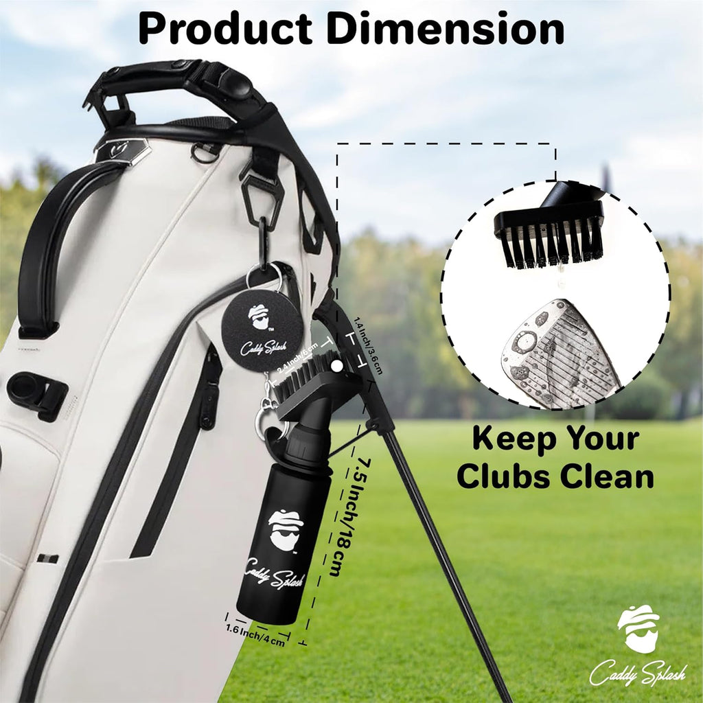 Golf Club Water Brush Cleaner with Retractable Clip