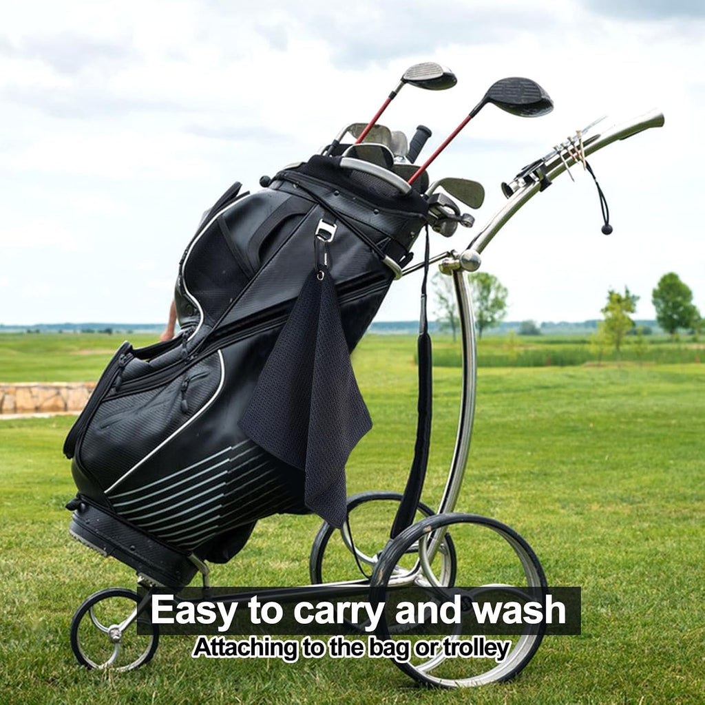 Premium Microfiber Golf Towel with Carabiner Clip – Waffle Cleaning Towel