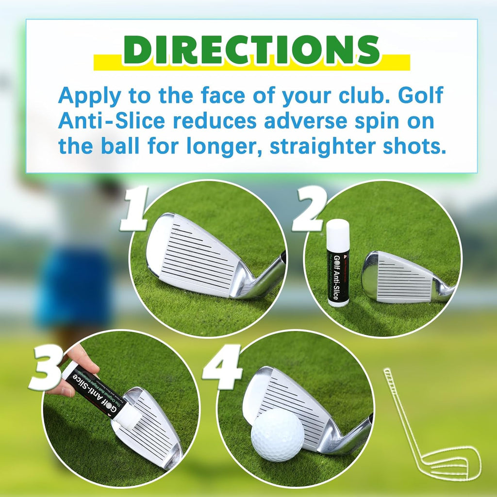 4 Pack Golf Anti-Slice Compound – Club Face Wax for Straighter Shots & Improved Accuracy