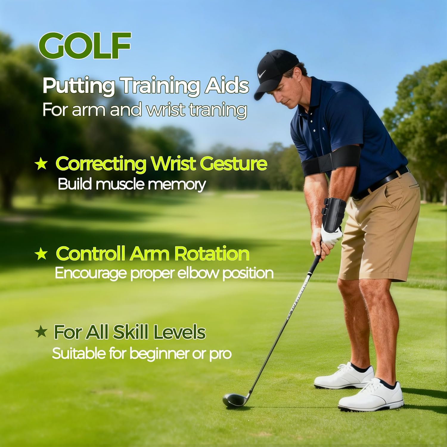 Golf Swing Training Aid Set – Wrist Trainer & Arm Band for Better Swing Mechanics