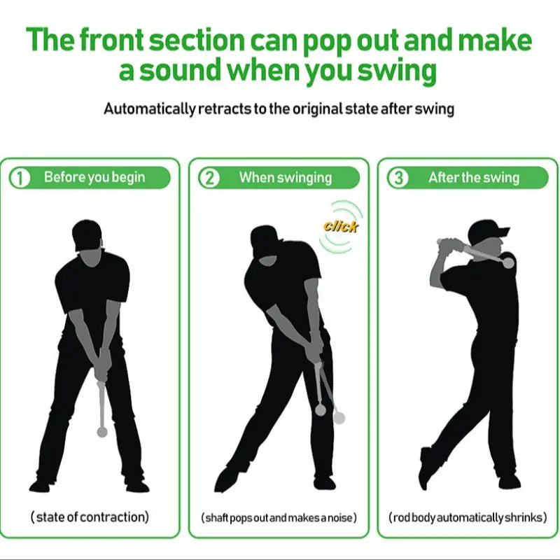 Telescopic Golf Swing Trainer Stick for Tempo & Swing Plane