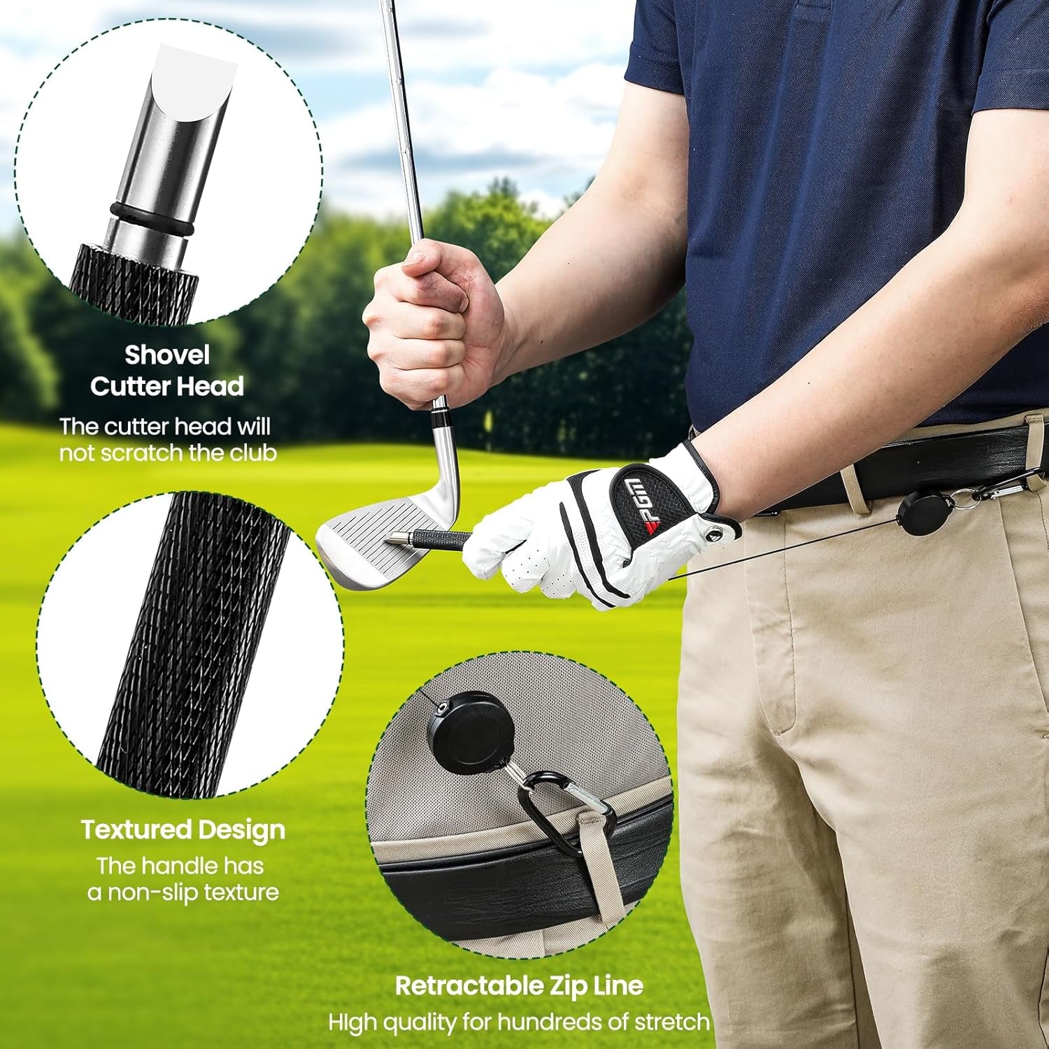 Golf Club Cleaning Kit with Groove Sharpener & Brush