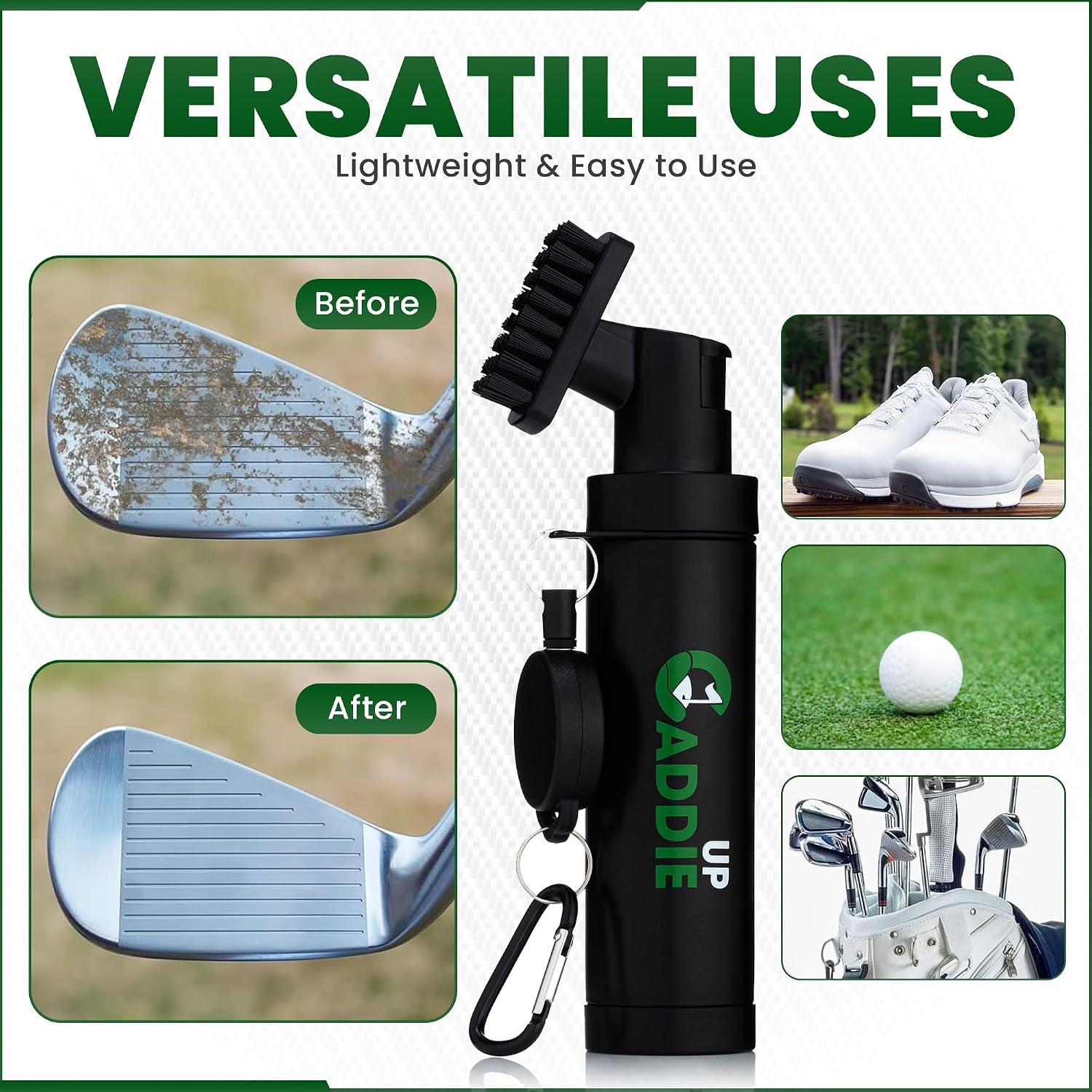 Golf Club Cleaning Brush with Water Spray & Groove Cleaner